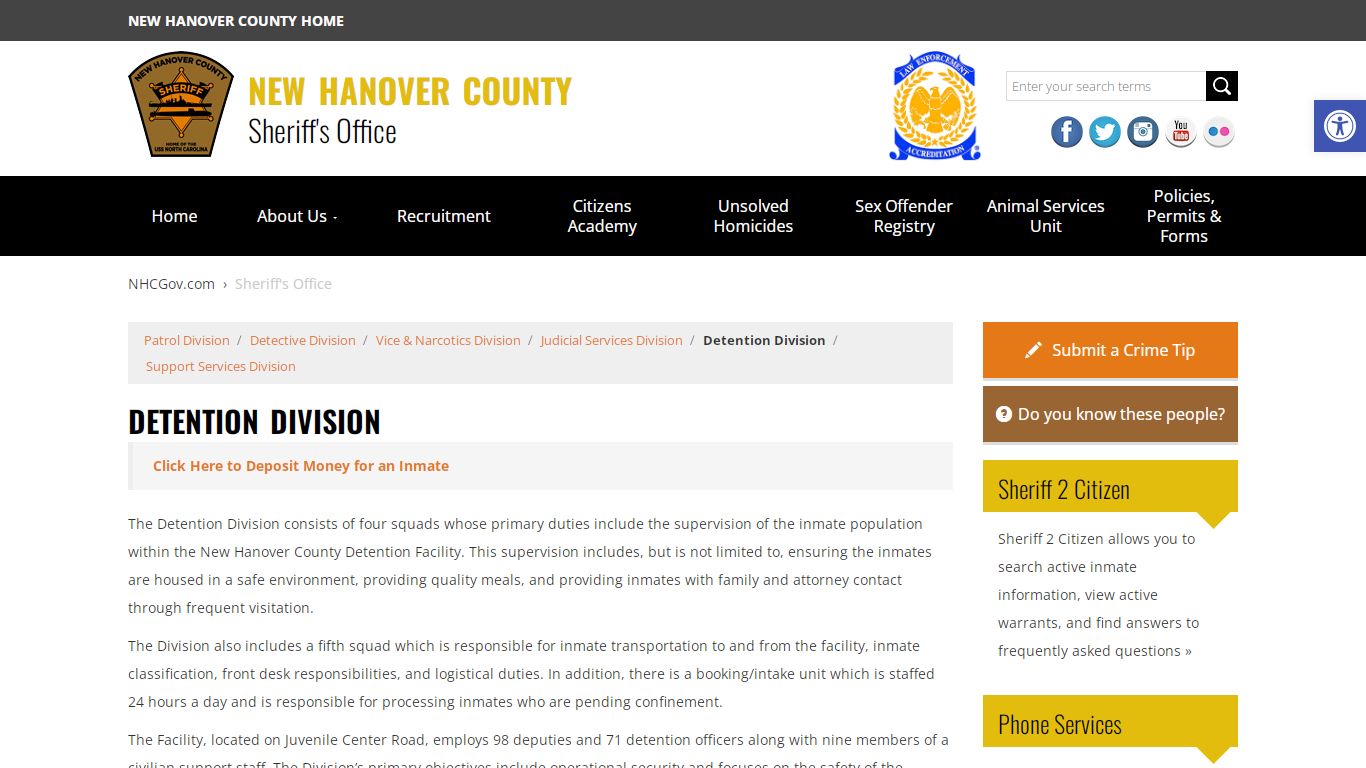 Detention Division - NHC Sheriff's Office